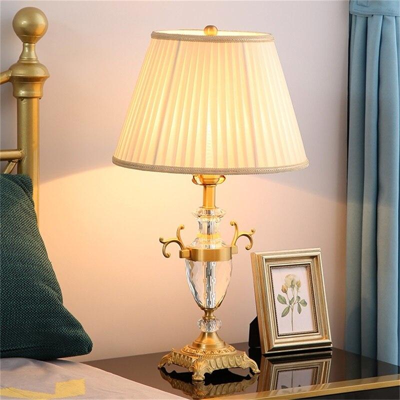 Lampe De Chevet Classique Ciciriello - Verre Et Cristal Transparent - Abat-jour Inclus