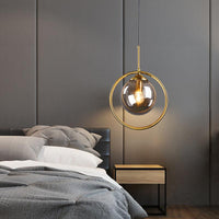 Lampe suspendue en forme de globe en verre