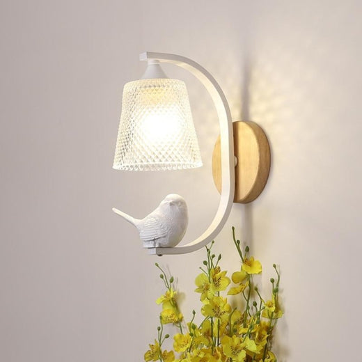 Applique murale moderne avec son oiseau en résine