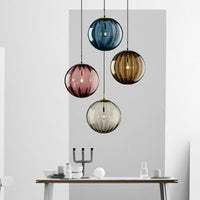 Lampe suspendue nordique moderne avec boule en verre