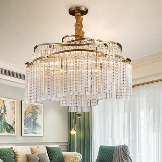 Lustre élégant en verre de forme ronde pour salon