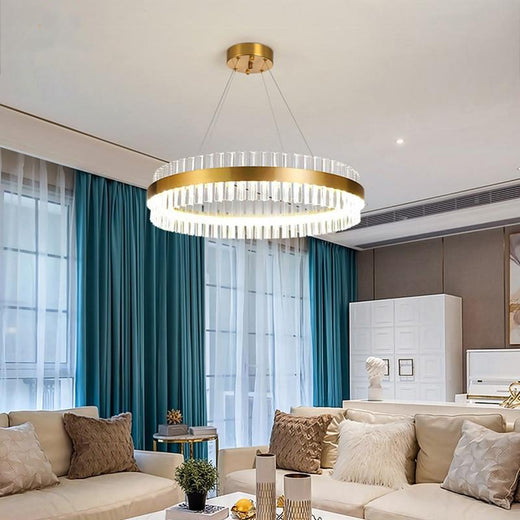Lustre suspendu au charme unique abat-jour en cristal