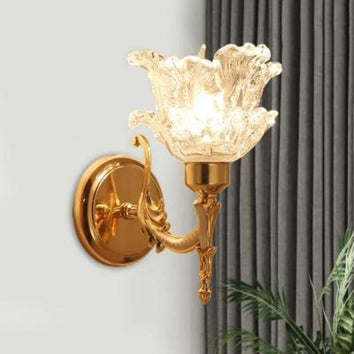 Lampe murale vintage en verre givré