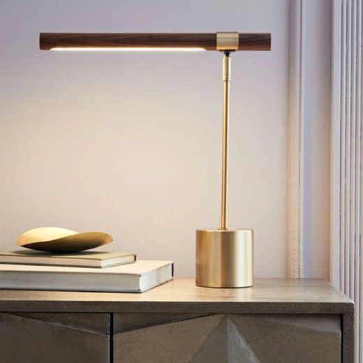 Lampe de table moderne en bois et métal