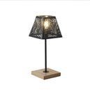 Lampe de table base en bois et corps en fer