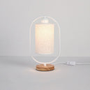Lampe de bureau simple avec base en bois