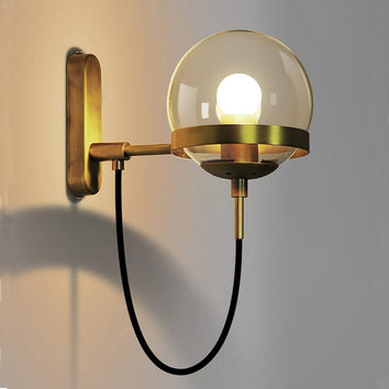 Applique murale abat-jour rond en verre Kosti