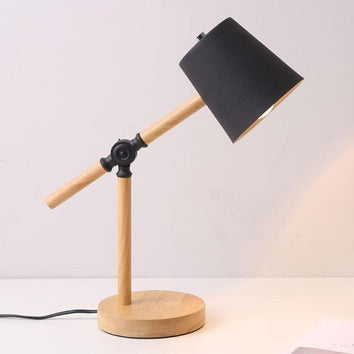 Lampe de bureau sympathique base en bois
