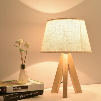 Lampe éclairage simple en bois