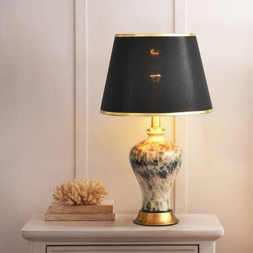 Lampe de table en céramique imprimé léopard