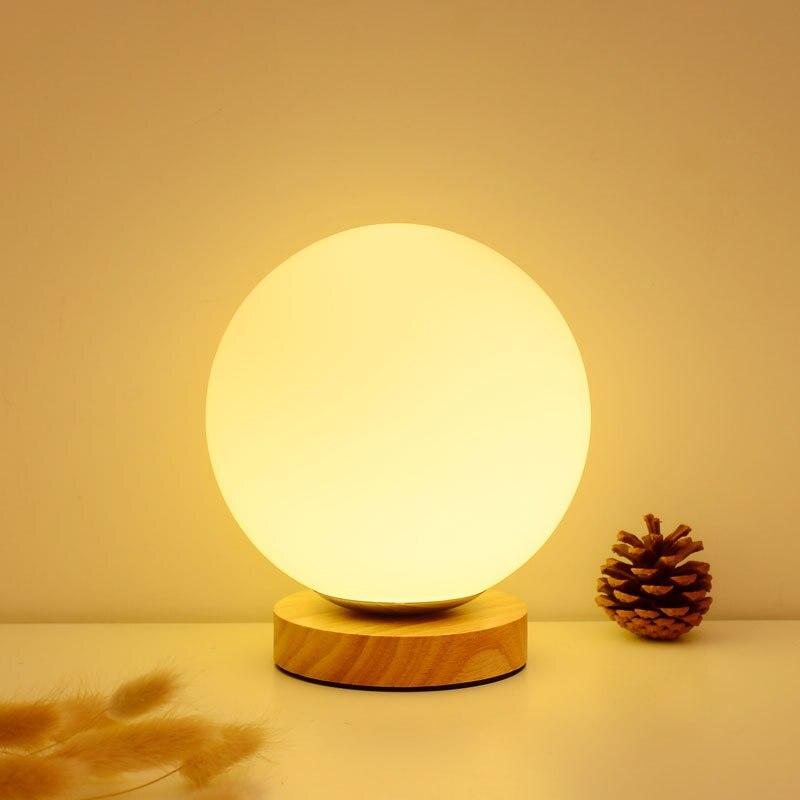 Petite lampe de chevet base en bois ronde – Expert en luminaire