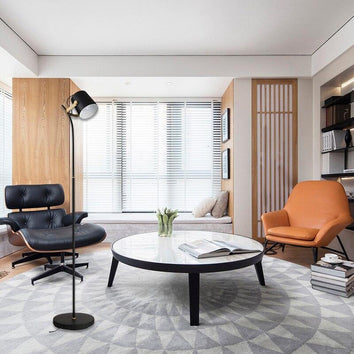 Lampadaire rétro Aiden noir mât