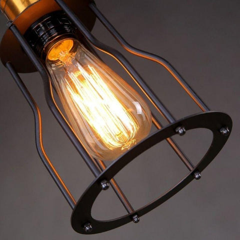 Lampe suspendue industrielle en fer au design rétro